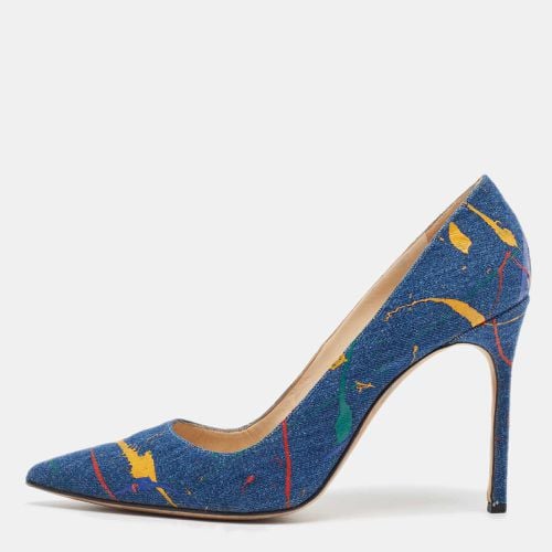 Denim Paint Splatter BB Pumps Size 42 - Manolo Blahnik - Modalova