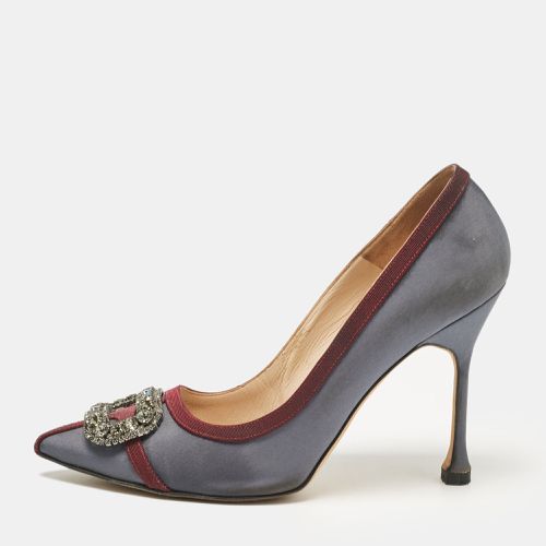 Burgundy Satin Gotrian Pumps Size 39 - Manolo Blahnik - Modalova