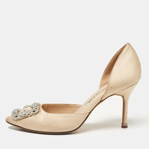 Satin Hangisi D'orsay Pumps Size 38 - Manolo Blahnik - Modalova