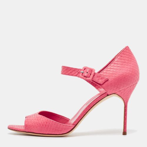 Python Ankle Strap Sandals Size 41 - Manolo Blahnik - Modalova