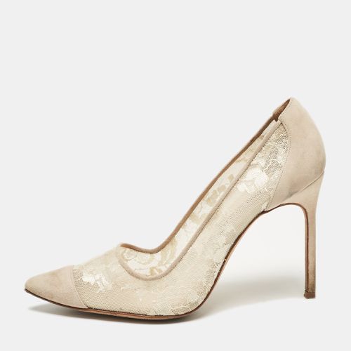 Mesh and Suede Salola Pumps Size 38.5 - Manolo Blahnik - Modalova