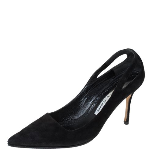 Suede Cut Out Detail Pointed Toe Pumps Size 39 - Manolo Blahnik - Modalova