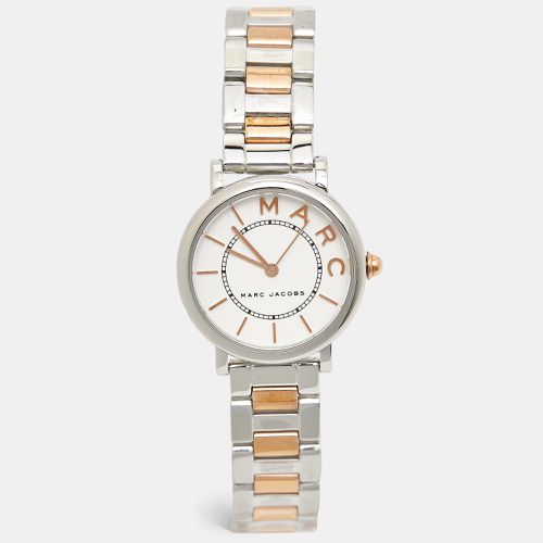 White Two-Tone Stainless Steel Roxy MJ3553 Women's Wristwatch 28 mm - Marc by Marc Jacobs - Modalova