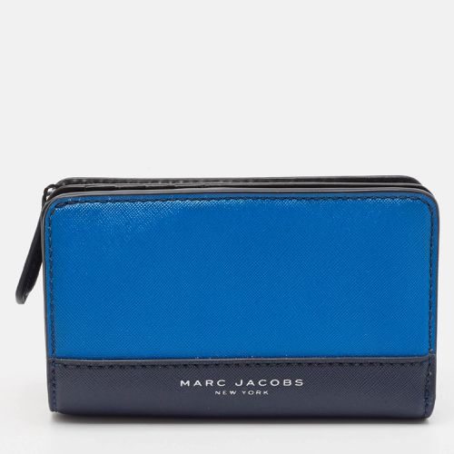 Black Leather Colorblock Compact Wallet - Marc Jacobs - Modalova