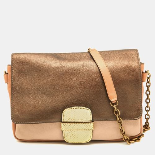 Leather and Watersnake Leather Flap Shoulder Bag - Marc Jacobs - Modalova