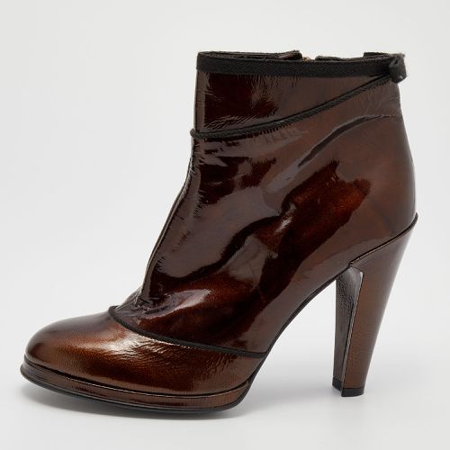 Bronze Patent Leather Ankle Length Boots Size 40.5 - Marc Jacobs - Modalova