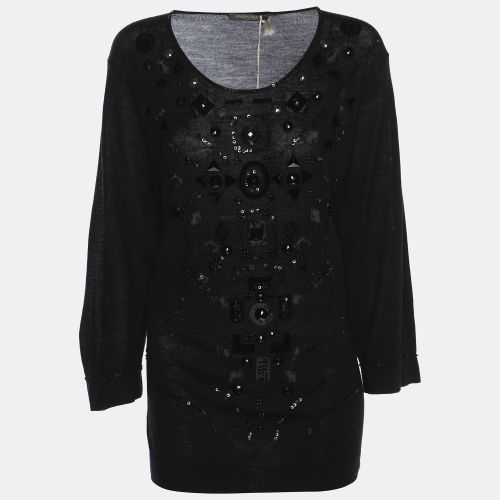Stretch Wool Embellished Sweater L - Marina Rinaldi - Modalova