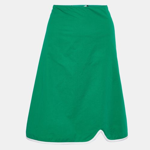 Cotton Contrast Trim Knee Length Skirt L - Marni - Modalova