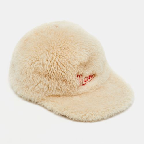 Logo Embroidered Shearling& Leather Baseball Cap M - Marni - Modalova