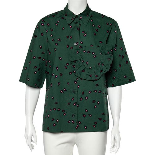 Printed Ruffled Trim Pocket Detailed Button Front Shirt S - Marni - Modalova