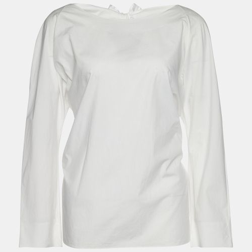 Cotton Tie Detail Round Neck Long Sleeve Blouse L - Marni - Modalova