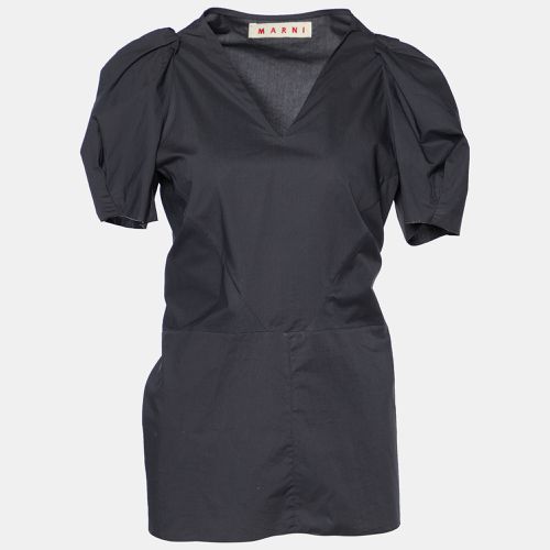 Charcoal Cotton V Neck Top M - Marni - Modalova