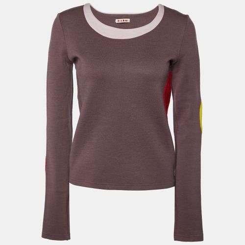 Wool Contrast Detail Long Sleeve Sweatshirt M - Marni - Modalova