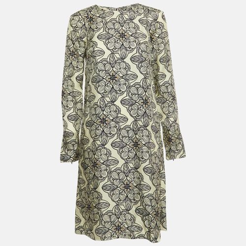 Floral Print Silk Long Sleeve A-Line Dress M - Marni - Modalova