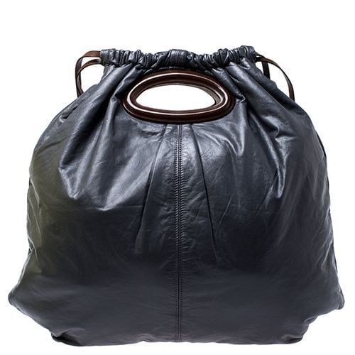 Dark Nappa Leather Drawstring Shoulder Bag - Marni - Modalova