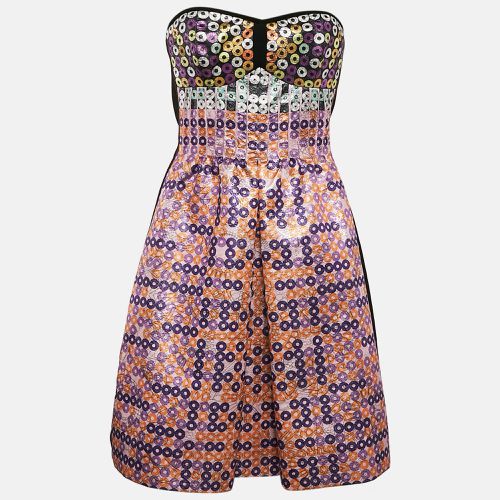 Sequin Print Spiro Jacquard Strapless Mini Dress M - Mary Katrantzou - Modalova