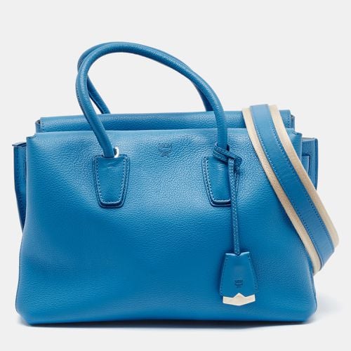 MCM Blue Leather Medium Milla Tote - MCM - Modalova