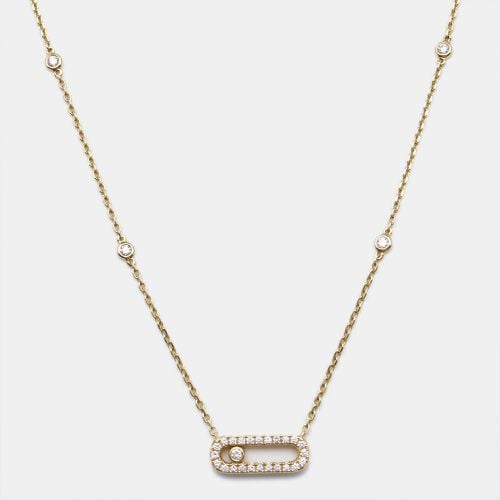 Move Uno Pave Diamonds 18k Gold Necklace - Messika - Modalova