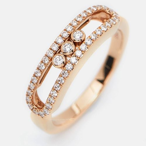 Baby Move Pavé Diamond 18k Rose Ring Size 52 - Messika - Modalova