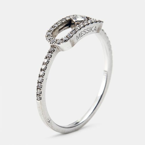 Move Uno Pave Diamonds 18k Gold Ring Size 59 - Messika - Modalova