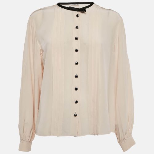 Silk Chiffon Button Front Blouse S - Miu Miu - Modalova