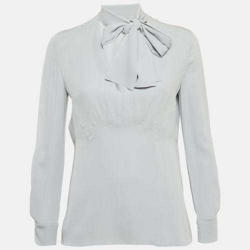 Silk Neck Tie Detil Top S - Miu Miu - Modalova