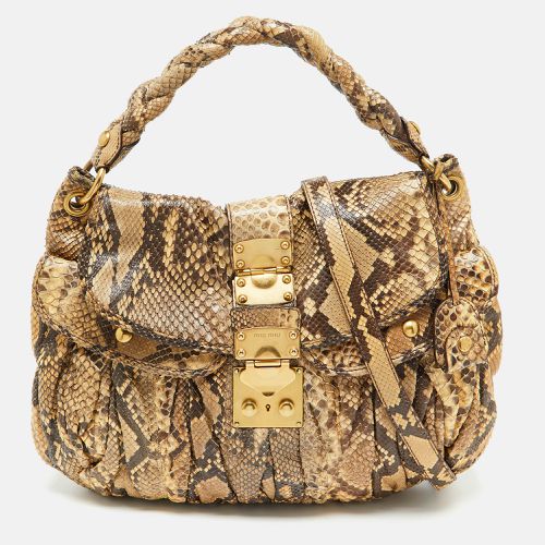 Matelassé Python Coffer Hobo - Miu Miu - Modalova