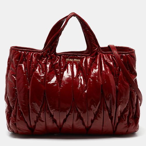 Matelasse patent Leather Shopper Tote - Miu Miu - Modalova