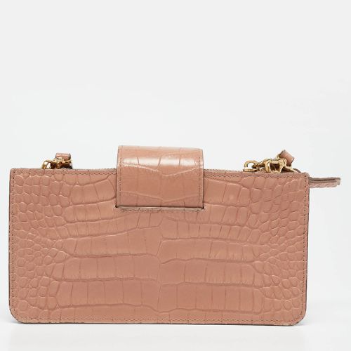 Croc Embossed Leather Phone Wallet Crossbody Bag - Miu Miu - Modalova