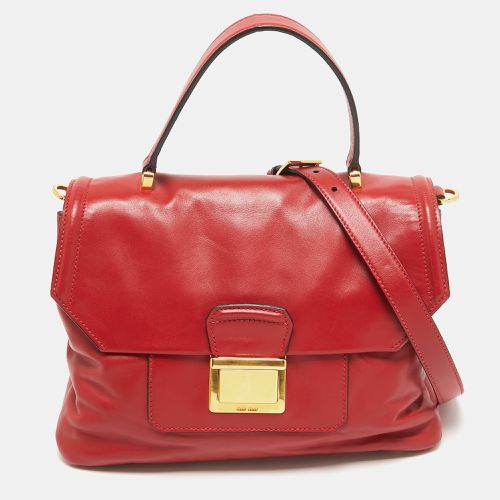 Vetello Soft Leather Push Lock Flap Top Handle Bag - Miu Miu - Modalova