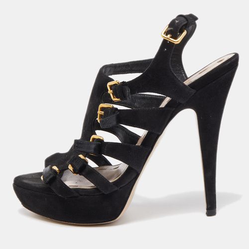 Suede Strappy Platform Sandals Size 36 - Miu Miu - Modalova