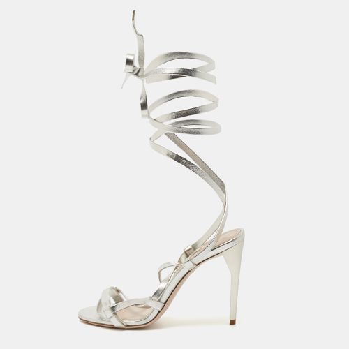 Leather Ankle Wrap Sandals Size 36 - Miu Miu - Modalova