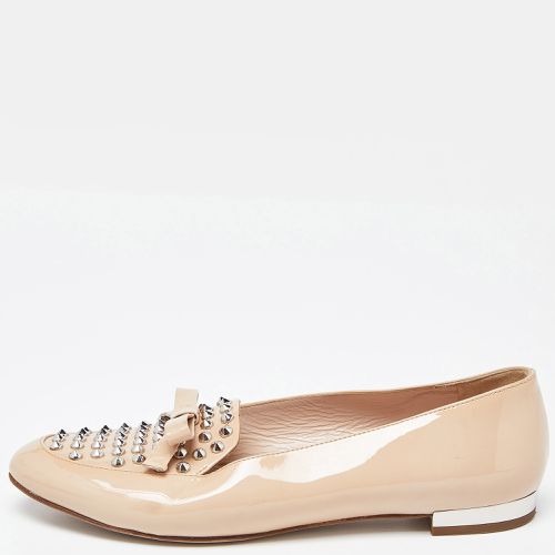 Patent Leather Bow Spiked Flats Size 36.5 - Miu Miu - Modalova