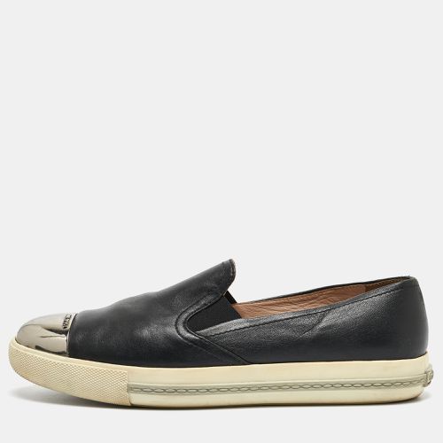 Black Leather Slip On Sneakers Size 41 - Miu Miu - Modalova