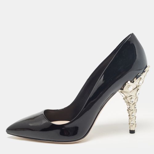 Patent Leather Crystal Embellished Heel Pumps Size 37.5 - Miu Miu - Modalova