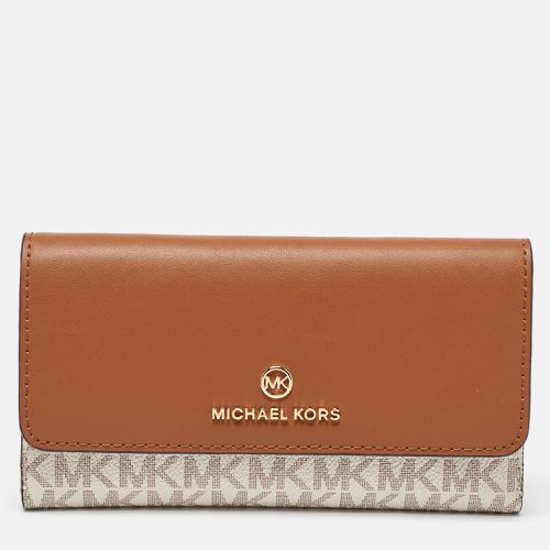 Tan Coated Canvas and Leather Fulton Continental Wallet - Michael Kors - Modalova