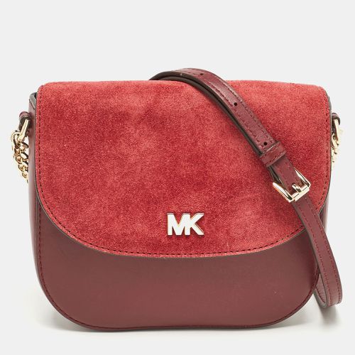 Leather and Suede Half Dome Crossbody Bag - Michael Kors - Modalova