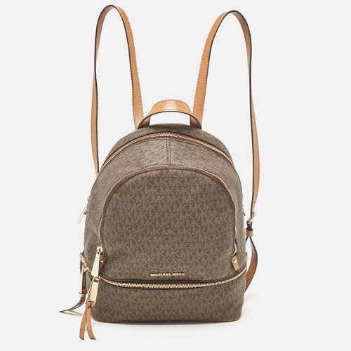 Signature Coated Canvas and Leather Medium Rhea Backpack - Michael Kors - Modalova