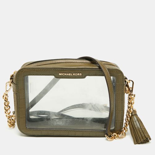 PVC and Croc Embossed Ginny Crossbody Bag - Michael Kors - Modalova