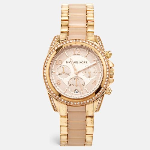 Champagne Plated Stainless Steel Acetate Blair MK5943 Women's Wristwatch 38 mm - Michael Kors - Modalova