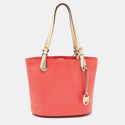 Watermelon Leather Medium Jet Set Tote - MICHAEL Michael Kors - Modalova