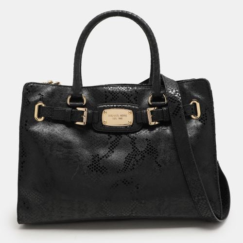 Python Print Leather Large East West Hamilton Tote - MICHAEL Michael Kors - Modalova