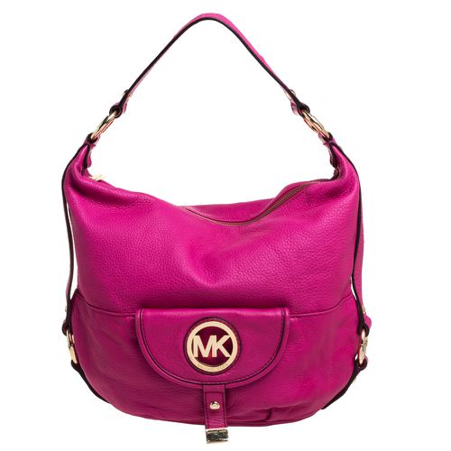 Fuchsia Leather Fulton Hobo - MICHAEL Michael Kors - Modalova