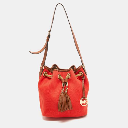 Michael Kors /Brown Canvas and Leather Marina Drawstring Bag - MICHAEL Michael Kors - Modalova