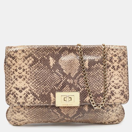 Python Embossed Leather Turnlock Chain Bag - MICHAEL Michael Kors - Modalova