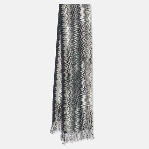 Zig Zag Pattern Wool Knit Fringed Stole - Missoni - Modalova