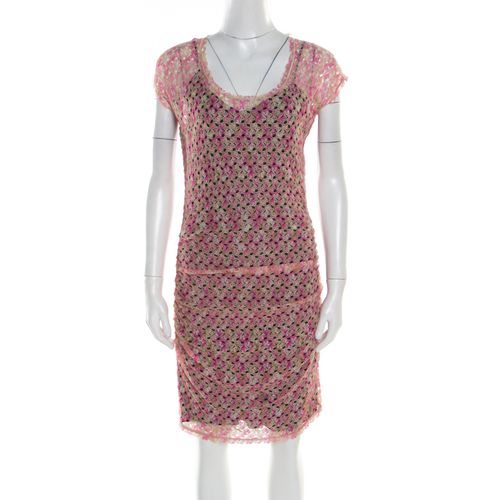 Perforated Knit Ruched Sleeveless Dress M - Missoni - Modalova