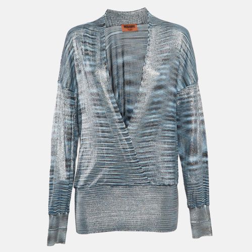 Metallic/ Lurex Knit Drape Neck Top L - Missoni - Modalova