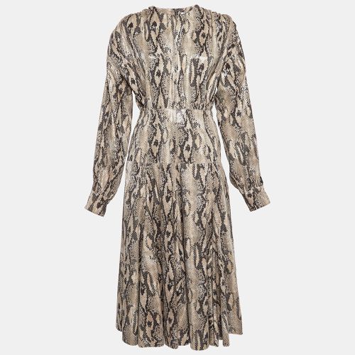 Python Skin Pattern Faux Leather Midi Dress M - MSGM - Modalova