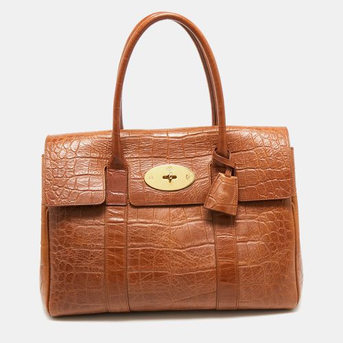 Croc Embossed Leather Bayswater Satchel - Mulberry - Modalova